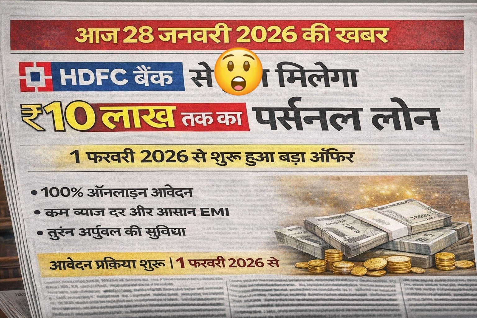 HDFC बैंक से तुरंत मिलेगा ₹10 लाख का पर्सनल लोन – 1 फरवरी 2026 से शुरू हुआ बड़ा ऑफर